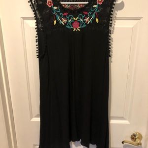 Altar'd State dress with embroidered flowers/poms